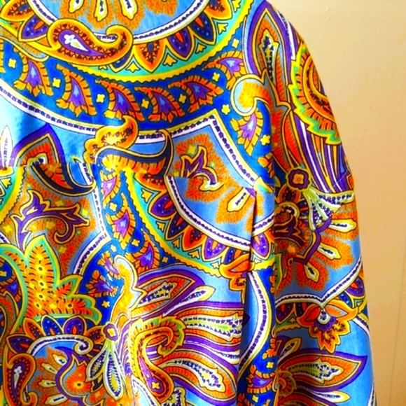 Alan Flusser Long Sleeve Casual Button Down Cotten Shirt Size Large Boho Retro - Picture 6 of 12